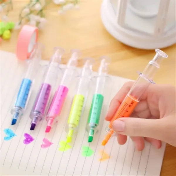 Medical Theme Colorful Syringe Highlighter Pens
