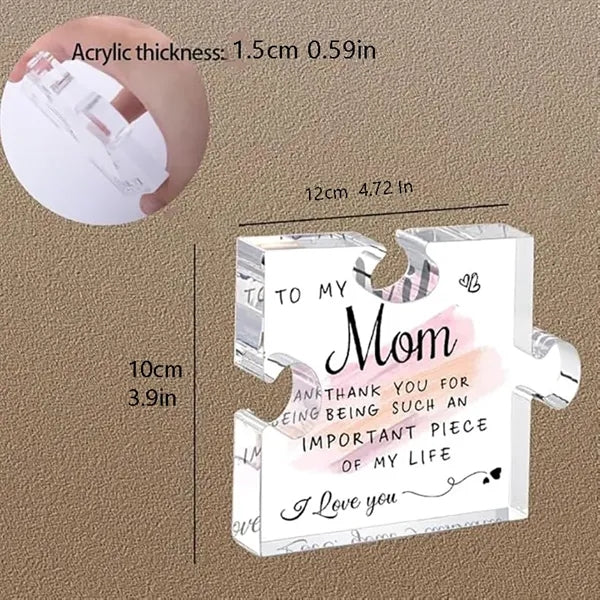 Engraved Block Puzzles Tabletop Memorial Acrylic Plaque Gift