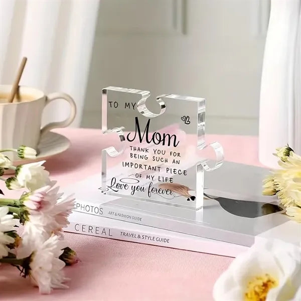Engraved Block Puzzles Tabletop Memorial Acrylic Plaque Gift