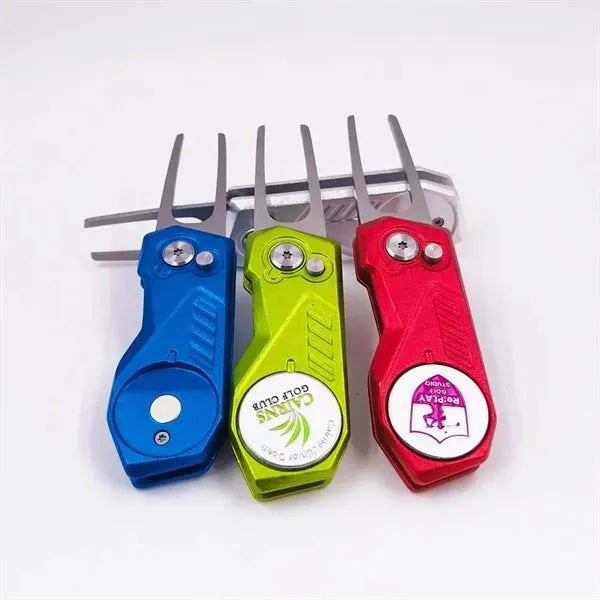 Foldable Metal Divot Tool with Ball Marker