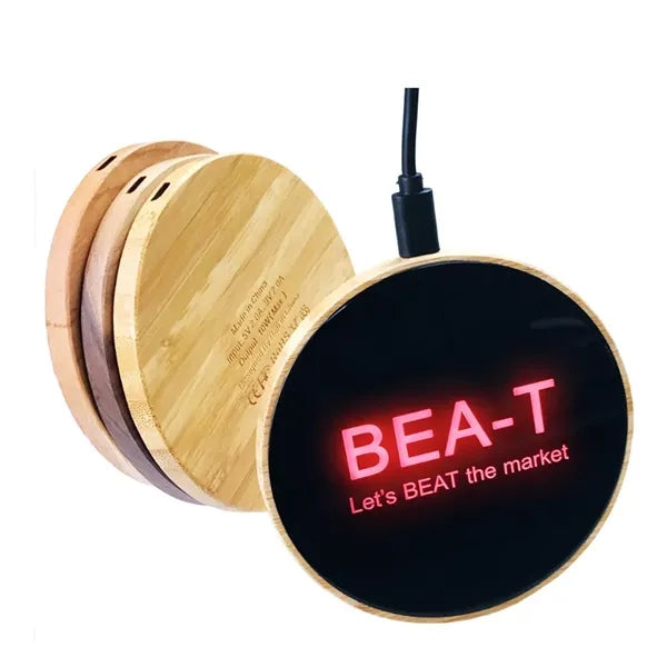 Pad Bamboo Wood Cell Phone Wireless Charger