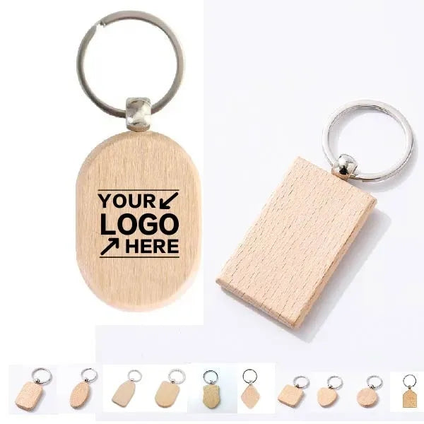 Wooden Keychain with Logo for Branding and Gift