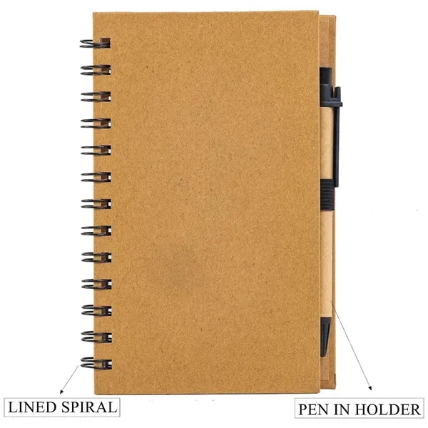 Spiral Notebooks with Pen In Holder