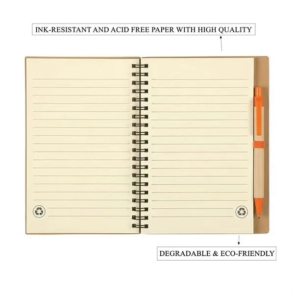 Spiral Notebooks with Pen In Holder