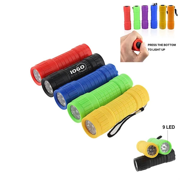 9 Led Compact Handheld Torch Flashlight with Lanyard