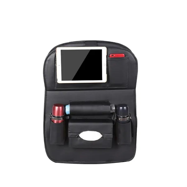 Foldable Leather Tray Tablet Car Seat Back Organizer