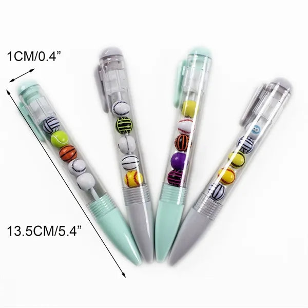 Sports Soccer Basketball Baseball Gel Ink Bead Ballpoint Pen