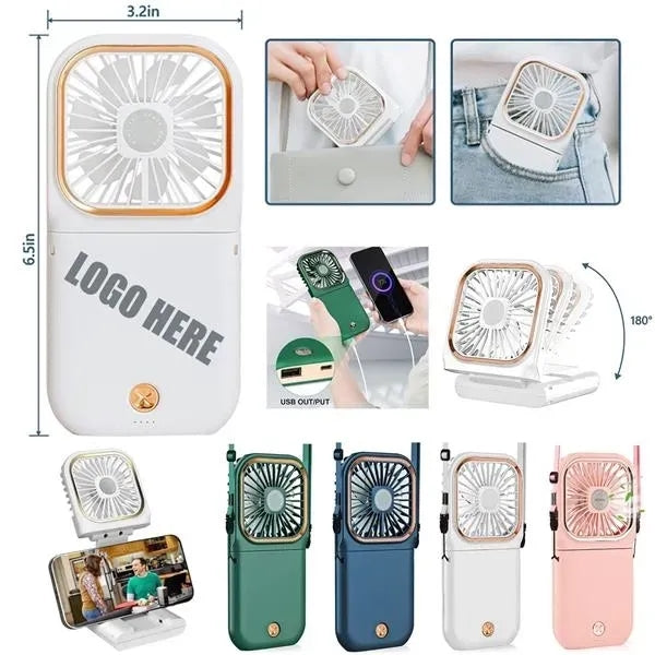 Free Shipping Mini Portable Fan With Power bank