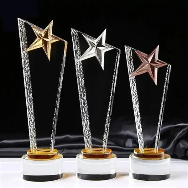 Metal Crystal Clear Award Souvenir Star Trophy
