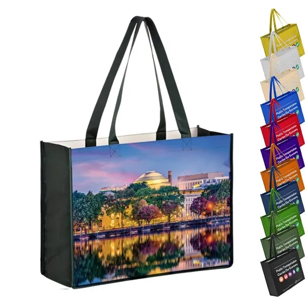 Sublimated PET Non-Woven Tote Bag Gusset -2 Sided 18"x16"x5"