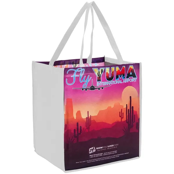 Sublimated PET Non-Woven Grocery Tote Bag