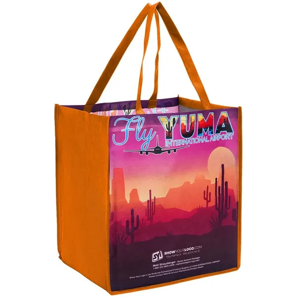 Sublimated PET Non-Woven Grocery Tote Bag