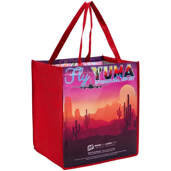 Sublimated PET Non-Woven Grocery Tote Bag