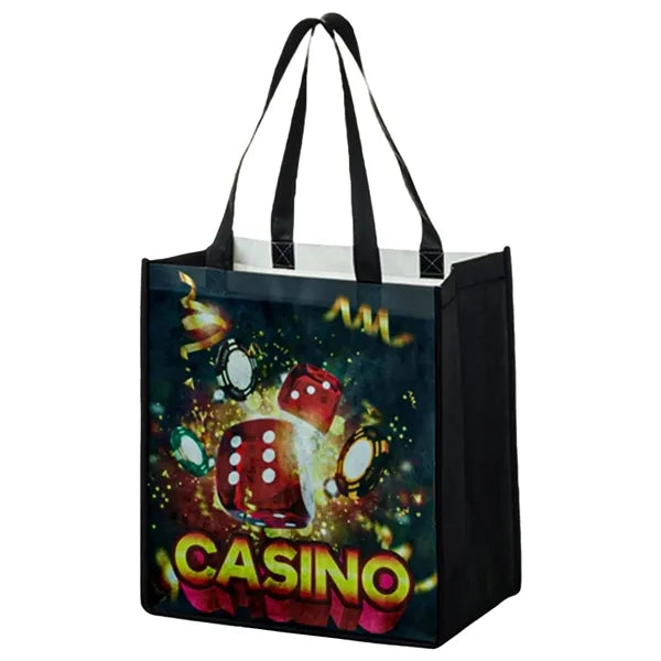 Sublimated PET Non-Woven Gusset Tote Bag -2 Sided 12"x13"x8"
