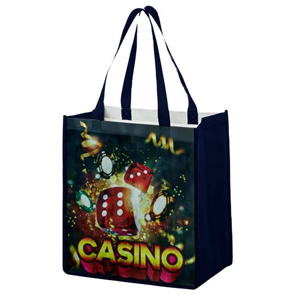 Sublimated PET Non-Woven Gusset Tote Bag -2 Sided 12"x13"x8"