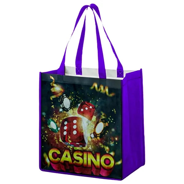 Sublimated PET Non-Woven Gusset Tote Bag -2 Sided 12"x13"x8"