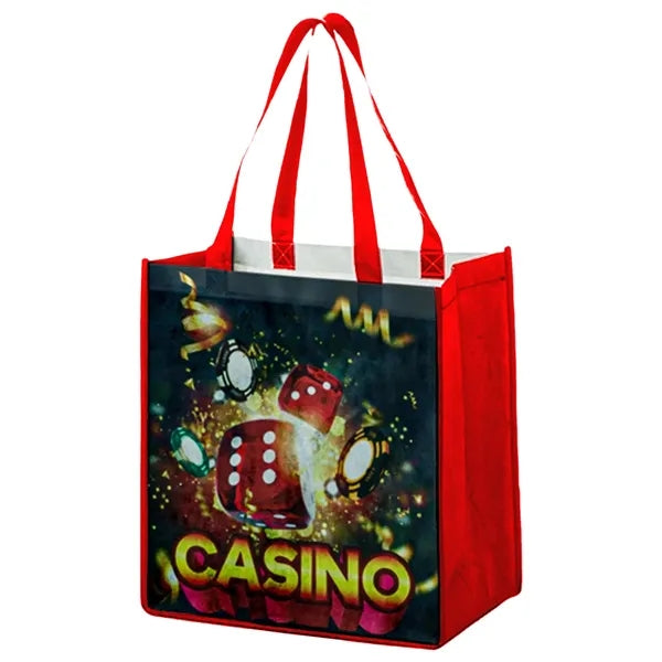 Sublimated PET Non-Woven Gusset Tote Bag -2 Sided 12"x13"x8"