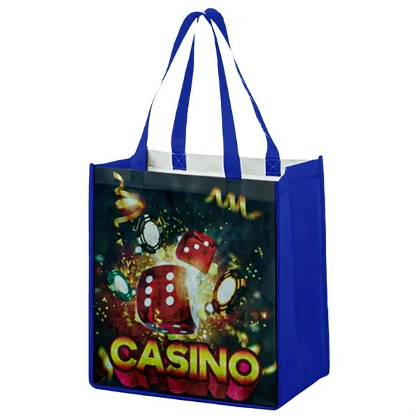 Sublimated PET Non-Woven Gusset Tote Bag -2 Sided 12"x13"x8"