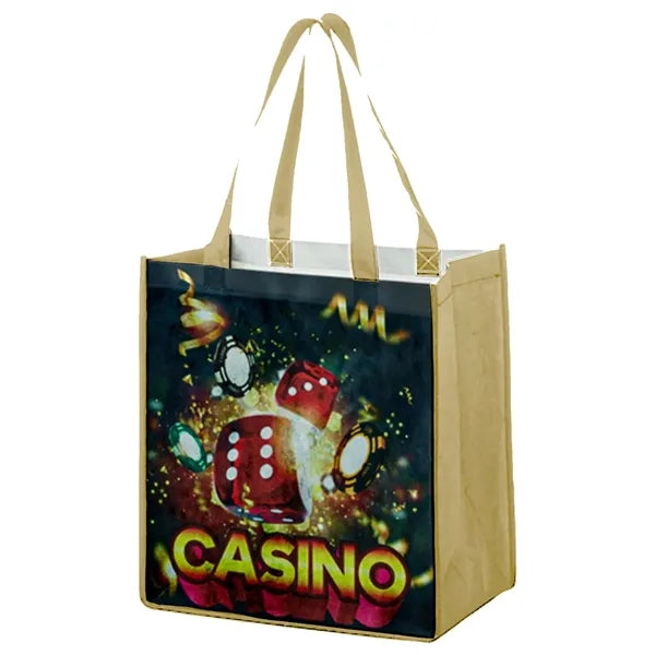 Sublimated PET Non-Woven Gusset Tote Bag -2 Sided 12"x13"x8"