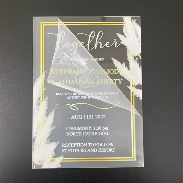 5" x 7" Full Color Printed Clear Acrylic Invitations