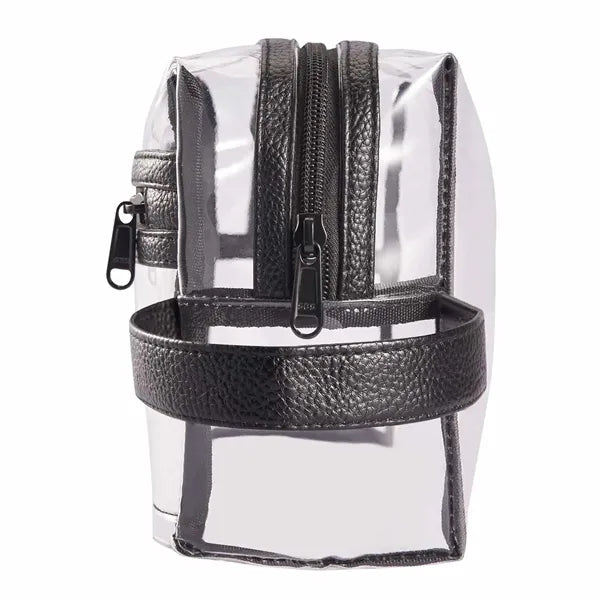 Heavy Duty Transparent Shaving Cosmetic Bag with Handle