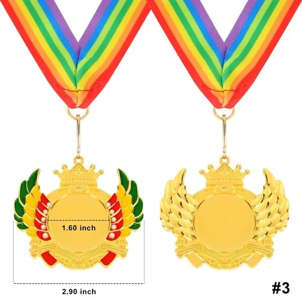 Die Struck Metal Medallions With Ribbon