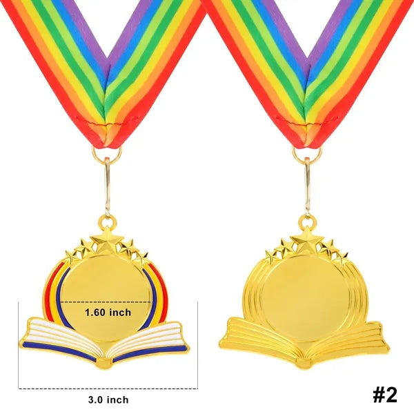 Die Struck Metal Medallions With Ribbon
