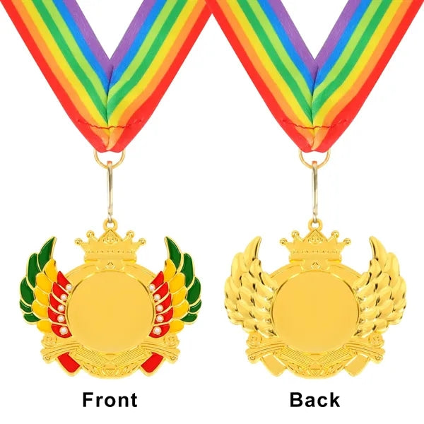 Die Struck Metal Medallions With Ribbon