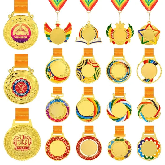 Die Struck Metal Medallions With Ribbon