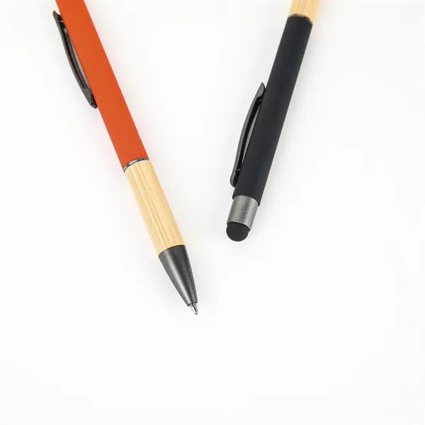 Eco-Friendly Bamboo & Metal Pen With Stylus
