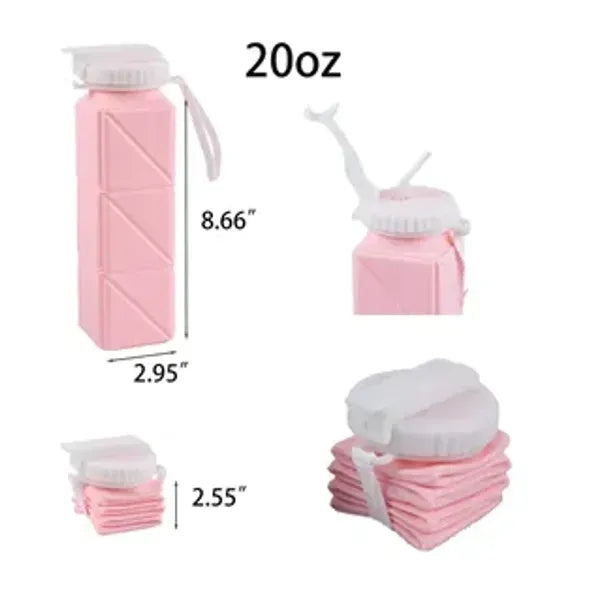 Outdoor Portable Square Silicone Foldable Water Bottle