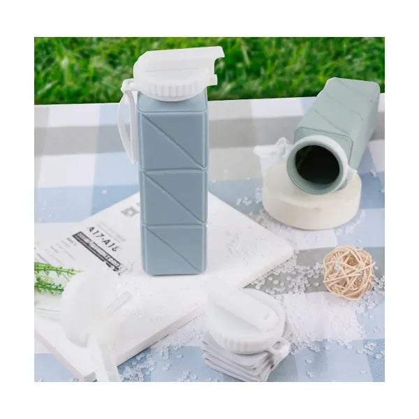 Outdoor Portable Square Silicone Foldable Water Bottle