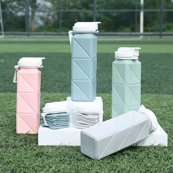 Outdoor Portable Square Silicone Foldable Water Bottle