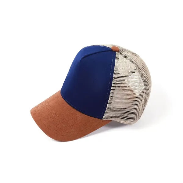 5 Panel Suede Grid Baseball Cap