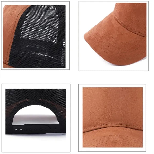 5 Panel Suede Grid Baseball Cap
