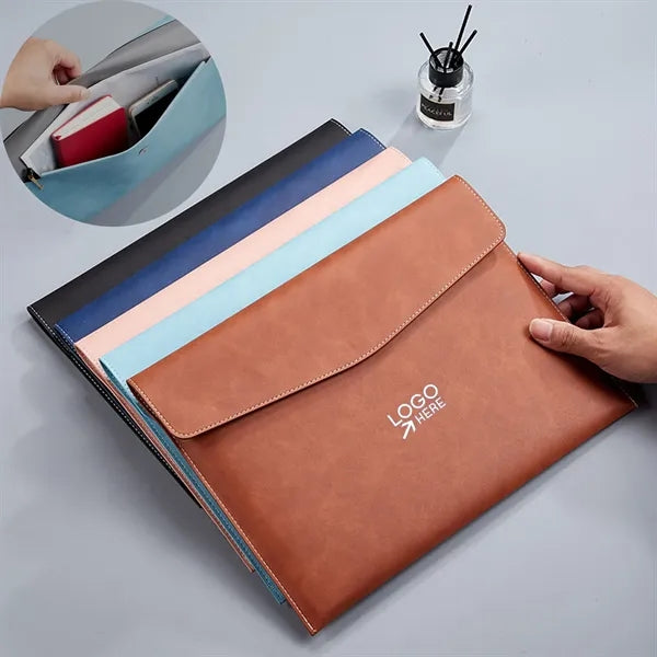 Pu Leather A4 Magnetic File Folder
