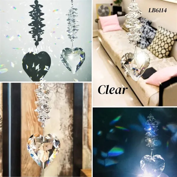 Heart Crystal Ball Prism Suncatcher Garden Hanging Decor