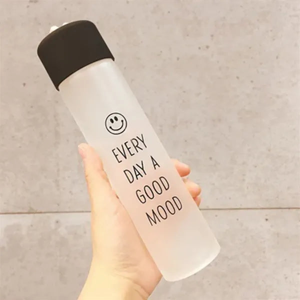12oz/350ml Glass Bottle with Smiley Face