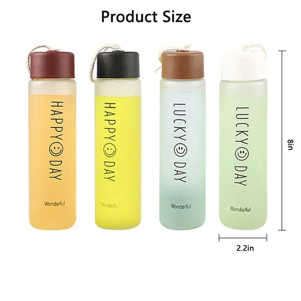12oz/350ml Glass Bottle with Smiley Face