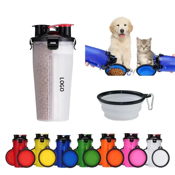 Outdoor Pet Food Water Cup Set With Bowl
