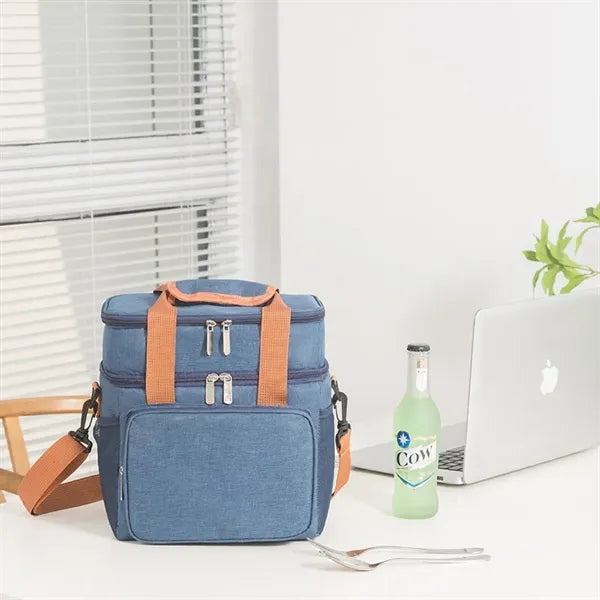 Camping Picnic Insulated Lunch Bag With Double Layer Large
