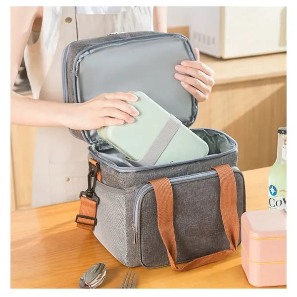 Camping Picnic Insulated Lunch Bag With Double Layer Large