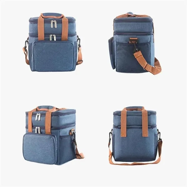 Camping Picnic Insulated Lunch Bag With Double Layer Large