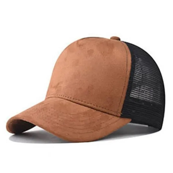 5 Panel Suede Mesh Back Baseball Caps Trucker Hats