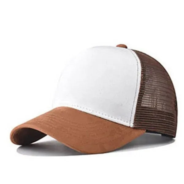5 Panel Suede Mesh Back Baseball Caps Trucker Hats