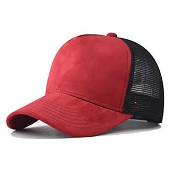 5 Panel Suede Mesh Back Baseball Caps Trucker Hats