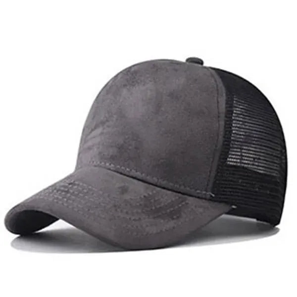 5 Panel Suede Mesh Back Baseball Caps Trucker Hats