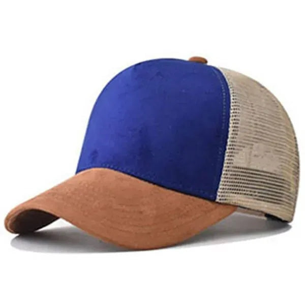5 Panel Suede Mesh Back Baseball Caps Trucker Hats