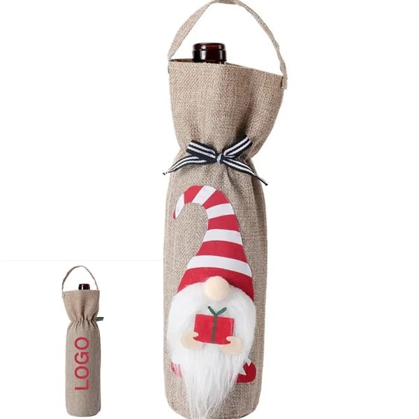Christmas Wine Bottle Tote, Champagne Bag