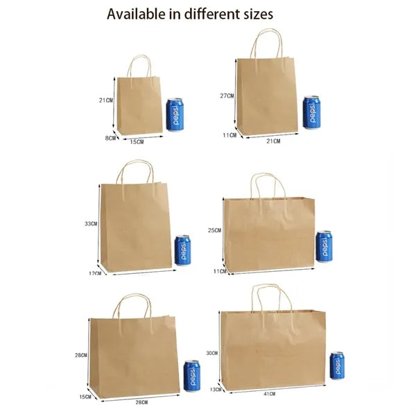 Kraft Paper Gift Bags with Handles - 6x3x8